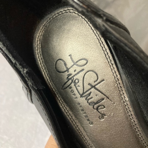 Life Stride Black Heels with Silver Buckle - Picture 2 of 8